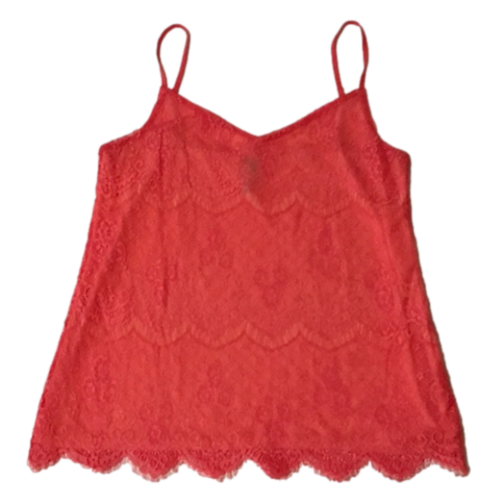 MAURICES Women’s Coral Floral Eye-lashed Lace Lined Cami—Size S - Picture 3 of 14